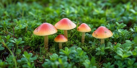 Mushrooms thriving amidst lush grass create a captivating scene of nature s beauty. These mushrooms showcase the incredible diversity found in grass ecosystems, highlighting the connection between