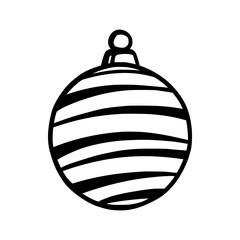 Christmas tree toy with ornaments. Xmas ball in a simple shape isolated on a white background. Vector illustration