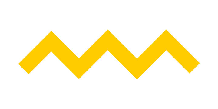 Yellow line png sticker, zigzag, transparent background
