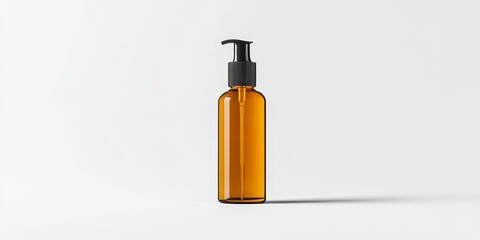 Fototapeta premium Hair oil bottle mockup displayed against a clean white background, showcasing the sleek design of the hair oil bottle. This hair oil bottle mockup highlights its versatility and appeal.