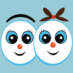 Obraz premium Man and woman eyes and eyebrows set