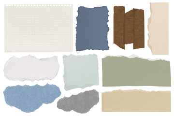 Minimal ripped papers png sticker, journal collage element set, transparent background