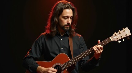 Obraz premium Musician Portrait with Guitar