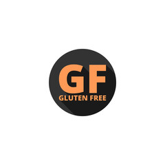 Gluten free GF icon isolated on transparent background