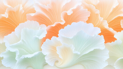 Fototapeta premium Soft pastel leaves in gentle hues create serene and calming atmosphere