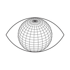 Abstract meridian eye globe design