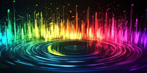 Colorful circle with a black background