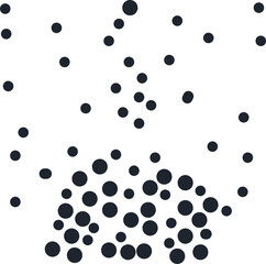 Texture in the form of a cluster of dots of different sizes. At the bottom is a concentrate of spots or circles.