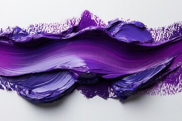 vibrant brush stroke of purple paint on a clean white background, showcasing artistic expression through color and texture in a minimalist style