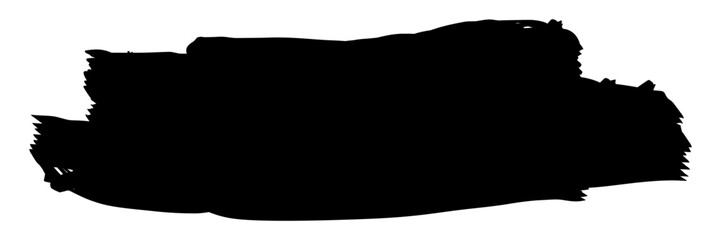 Abstract Black Brush Stroke. The Brush stroke has a rough, textured edge. Grunge Badge Brush, hand drawn. Vector illustration
