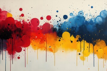 Fototapeta premium vivid splashes of paint across a blank canvas background, creating an artistic and energetic atmosphere that embodies creativity and expression in graphic design