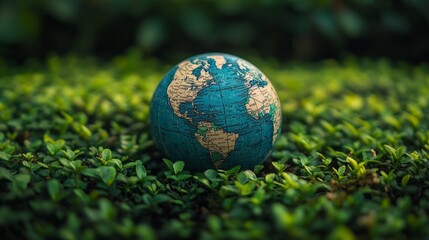 Vibrant Globe in Nature-Conceptual Garden Scene