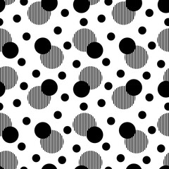 Seamless black and white geometric pattern. Vector Illustration.