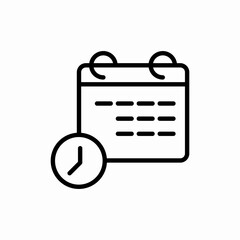 calendar time clock watch hour icon vector sign