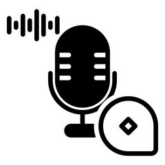 Microphone icon, glyph icon style