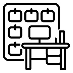 Workplace icon, line icon style