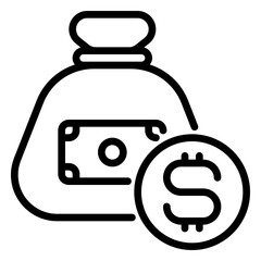 Cash icon, line icon style