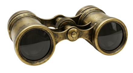 old opera glasses isolated on transparent background