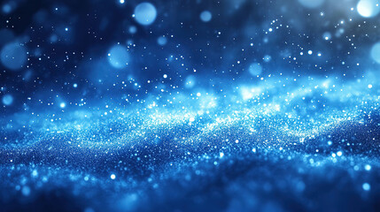 Soft, abstract blue holiday background with a touch of Christmas spirit