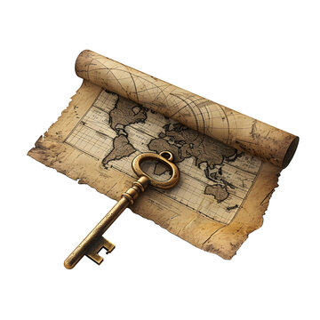 a key on a map