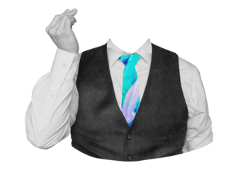 Businessman snapping fingers png, transparent background
