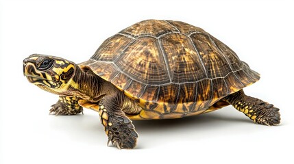 Obraz premium Detailed Close-Up of an Adorable Turtle on a White Background