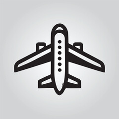 airplane icon black and white 