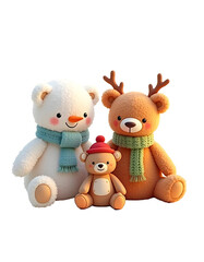 christmas toys on white