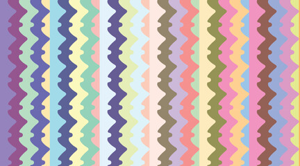 Seamless abstract ric rac background. Vector funky illustration, colorful. Cute trendy design. Seamless ric rac pattern.