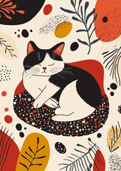 Flat Abstract Illustration | Cat