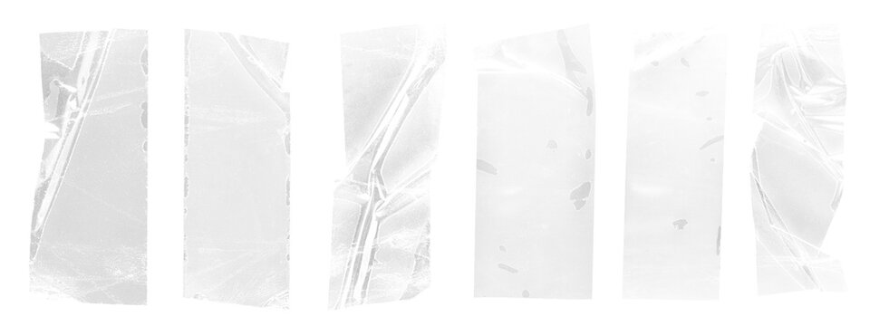 Wrinkled clear tape png on transparent background
