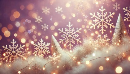 Soft Glowing Snowflake on Light Purple Gradient