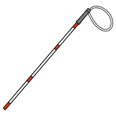 white cane illustration hand drawn isolated vector