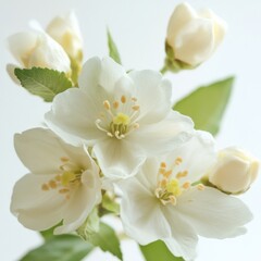 Obraz premium close-up of white jasmine flowers in bloom