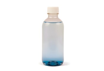 Minimalistic bottle with gradient liquid and no label, isolated on white