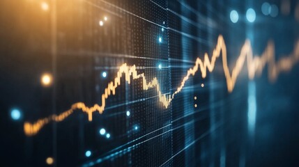 Eerie financial growth concept featuring a creepy graph of finance chart and diagram on a mysterious economy background with data visualization depicting economic trends and market analytics