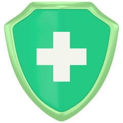 Healthcare badge png 3D sticker, transparent background