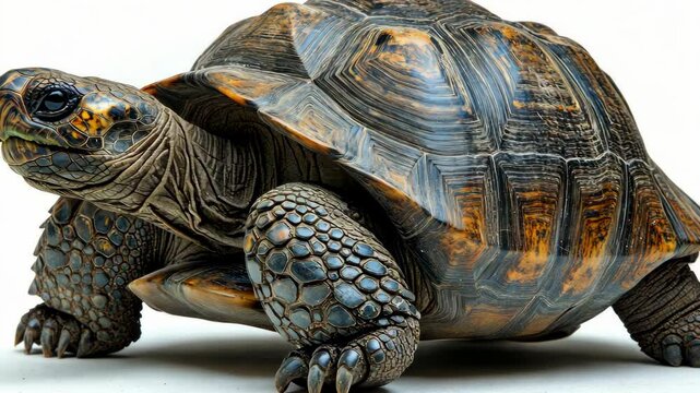 Magnificent Red-footed Tortoise: A Close-Up Portrait