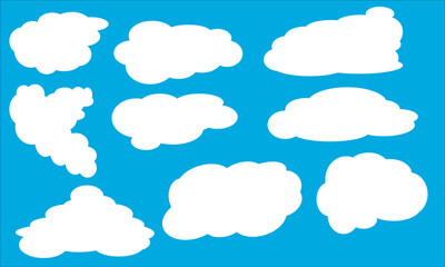 Vector set of cartoon clouds in flat design
