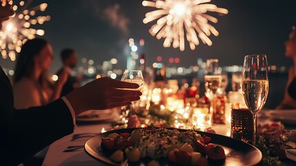 Rooftop Revelry, A Party Planner's Precision Touch Prepares a Stunning New Year's Eve Celebration, Showcasing Expert Event Decor and Planning Services