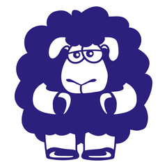 Black Sheep Sad Insecure Tired Funny Sweet Unhappy Design Lover Art Vector Illustration Card T-Shirt Poster Sticker Graphic Print Decorative Drawing Isolated Logo Decoration Symbol Creative Cool Style