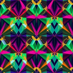 Vibrant Geometric Textile Design 