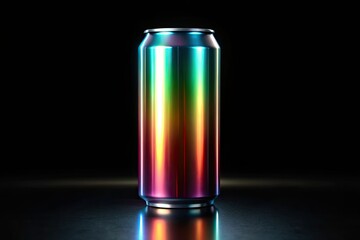 Design template featuring a long exposure 3D render of a stylish aluminum soda can.
