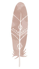 Watercolor feather Boho style png icon