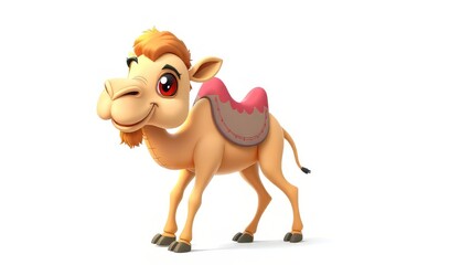 Fototapeta premium Cartoon Camel Illustration - Bright, Colorful, Isolated
