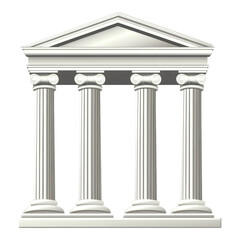 Obraz premium Bank icon featuring classic pillars, designed in PNG format with a transparent background for versatile use in digital applications