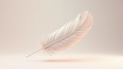 Obraz premium Floating Feather Sculpture in Soft 3D Render