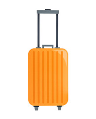 Yellow luggage png sticker, transparent background