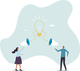 Communication message, announcement or conversation to communicate idea, information or discussion speech,business concept.flat character.