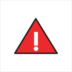 Warning Attention Sign icon in red